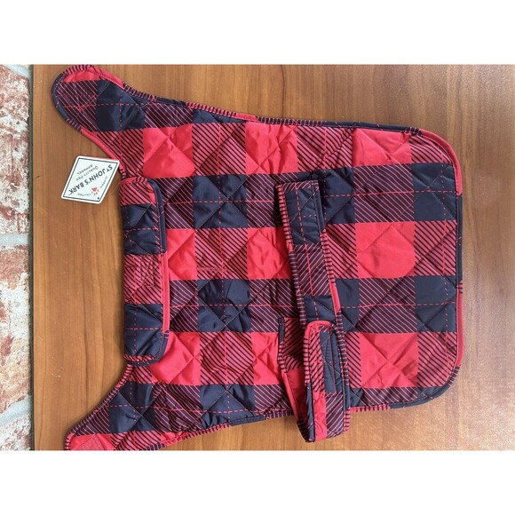 St John’s Bark Quality Pet Apparel Dog Quilted Jacket Coat Red Plaid Small - Picture 10 of 10